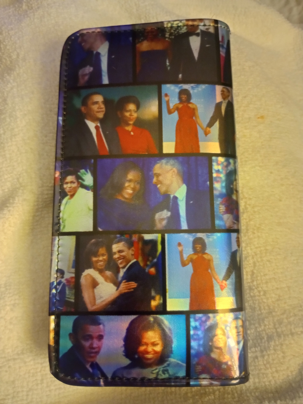 Barack And Michelle Obama Photo-Collage Folio Phone Case Crossbody Wallet.